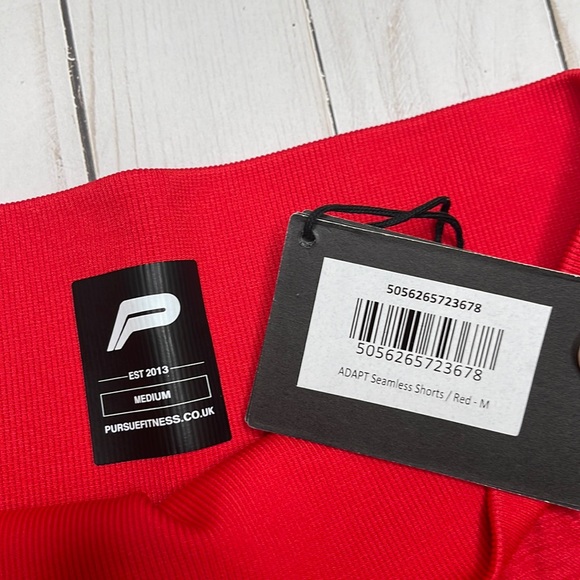 NWT. Pursue Fitness ADAPT seamless shorts.  Size MEDIUM.  Color:  Red. - Picture 5 of 11